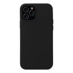 For iPhone 12 / 12 Pro Solid Color Liquid Silicone Shockproof Protective Case(Black)