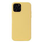 For iPhone 12 / 12 Pro Solid Color Liquid Silicone Shockproof Protective Case(Yellow)