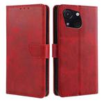 For Itel A50C 4G Calf Texture Buckle Flip Leather Phone Case(Red)