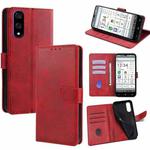 For Kyocera Basio Active3 Calf Texture Buckle Flip Leather Phone Case(Red)
