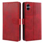 For Samsung Galaxy A06 Calf Texture Buckle Flip Leather Phone Case(Red)