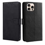 For iPhone 16 Pro Calf Texture Buckle Flip Leather Phone Case(Black)