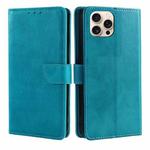 For iPhone 16 Pro Calf Texture Buckle Flip Leather Phone Case(Light Blue)