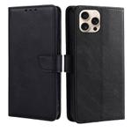 For iPhone 16 Pro Max Calf Texture Buckle Flip Leather Phone Case(Black)
