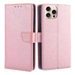 For iPhone 16 Pro Max Calf Texture Buckle Flip Leather Phone Case(Rose Gold)