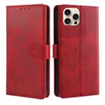 For iPhone 16 Pro Max Calf Texture Buckle Flip Leather Phone Case(Red)