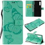 For LG G9 3D Butterfly Embossed Pattern Horizontal Flip Leather Case with Holder & Card Slot & Wallet & Lanyard(Green)