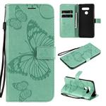 For LG K50S 3D Butterfly Embossed Pattern Horizontal Flip Leather Case with Holder & Card Slot & Wallet & Lanyard(Green)