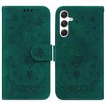 For Samsung Galaxy S25 5G Butterfly Rose Embossed Leather Phone Case(Green)