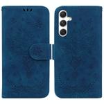 For Samsung Galaxy S25+ 5G Butterfly Rose Embossed Leather Phone Case(Blue)