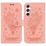 For Samsung Galaxy S25+ 5G Butterfly Rose Embossed Leather Phone Case(Pink)