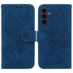For Samsung Galaxy S25 FE 5G Butterfly Rose Embossed Leather Phone Case(Blue)