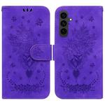 For Samsung Galaxy S25 FE 5G Butterfly Rose Embossed Leather Phone Case(Purple)