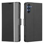 For Samsung Galaxy M35 5G Twill Texture Side Button Leather Phone Case(Black)