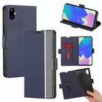 For Samsung Galaxy F06 5G Twill Texture Side Button Leather Phone Case(Blue)