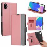For Samsung Galaxy F06 5G Twill Texture Side Button Leather Phone Case(Pink)