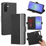 For Samsung Galaxy A36 5G Twill Texture Side Button Leather Phone Case(Black)