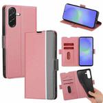 For Samsung Galaxy A36 5G Twill Texture Side Button Leather Phone Case(Pink)