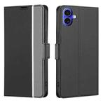 For iPhone 16 Twill Texture Side Button Leather Phone Case(Black)
