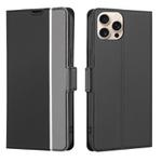 For iPhone 16 Pro Max Twill Texture Side Button Leather Phone Case(Black)