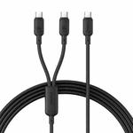 Baseus Silky Series 1.5m 100W USB-C / Type-C to Dual Type-C Fast Charging Cable(Cluster Black)