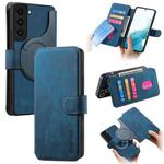 For Samsung Galaxy S21+ 5G CaseNeo MagSafe RFID Anti-theft Retro Leather Phone Case(Blue)