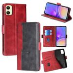 For Samsung Galaxy A05 4G Contrast Color Side Buckle Leather Phone Case(Red + Black)