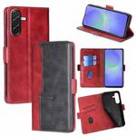 For Samsung Galaxy A36 5G Contrast Color Side Buckle Leather Phone Case(Red + Black)