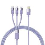 Baseus StarSpeed 1.5m USB to Micro USB, 8 Pin, Type-C 100W Fast Charging Data Cable 7.5W for iPhone(Nebula Purple)