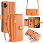 For Samsung Galaxy Xcover 7 Pro 5G Sheep Texture Cross-body Zipper Wallet Leather Phone Case(Orange)