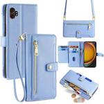 For Samsung Galaxy Xcover 7 Pro 5G Sheep Texture Cross-body Zipper Wallet Leather Phone Case(Blue)
