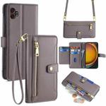 For Samsung Galaxy Xcover 7 Pro 5G Sheep Texture Cross-body Zipper Wallet Leather Phone Case(Grey)