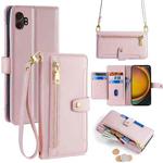 For Samsung Galaxy Xcover 7 Pro 5G Sheep Texture Cross-body Zipper Wallet Leather Phone Case(Pink)