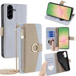 For Samsung Galaxy A56 5G Crossbody Litchi Texture Leather Phone Case(Blue)