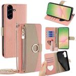 For Samsung Galaxy A56 5G Crossbody Litchi Texture Leather Phone Case(Pink)