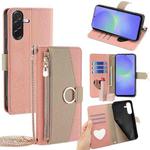 For Samsung Galaxy A36 5G Crossbody Litchi Texture Leather Phone Case(Pink)