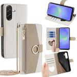 For Samsung Galaxy A36 5G Crossbody Litchi Texture Leather Phone Case(White)