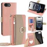 For iPhone 16e Crossbody Litchi Texture Leather Phone Case(Pink)