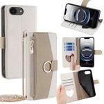 For iPhone 16e Crossbody Litchi Texture Leather Phone Case(White)