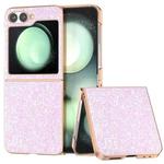 For Samsung Galaxy Z Flip6 Electroplating Frame Colorful Glitter Phone Case(Glitter Pink)