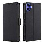 For iPhone 16 Ultra-thin Voltage Side Buckle Horizontal Flip Leather Phone Case(Black)