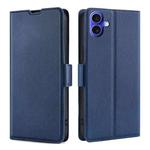 For iPhone 16 Ultra-thin Voltage Side Buckle Horizontal Flip Leather Phone Case(Blue)