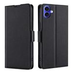 For iPhone 16 Plus Ultra-thin Voltage Side Buckle Horizontal Flip Leather Phone Case(Black)