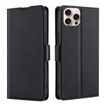 For iPhone 16 Pro Ultra-thin Voltage Side Buckle Horizontal Flip Leather Phone Case(Black)