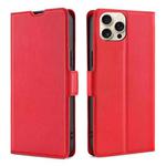 For iPhone 16 Pro Max Ultra-thin Voltage Side Buckle Horizontal Flip Leather Phone Case(Red)