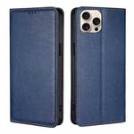 For iPhone 16 Pro Gloss Oil Solid Color Magnetic Leather Phone Case(Blue)