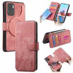 For Redmi Note 10 4G / Note 10S CaseNeo MagSafe RFID Anti-theft Retro Leather Phone Case(Pink)