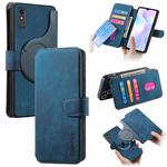 For Redmi 9A CaseNeo MagSafe RFID Anti-theft Retro Leather Phone Case(Blue)