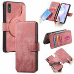 For Redmi 9A CaseNeo MagSafe RFID Anti-theft Retro Leather Phone Case(Pink)