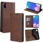 For Samsung Galaxy F06 5G Cow Texture Magnetic Leather Phone Case(Dark Brown)